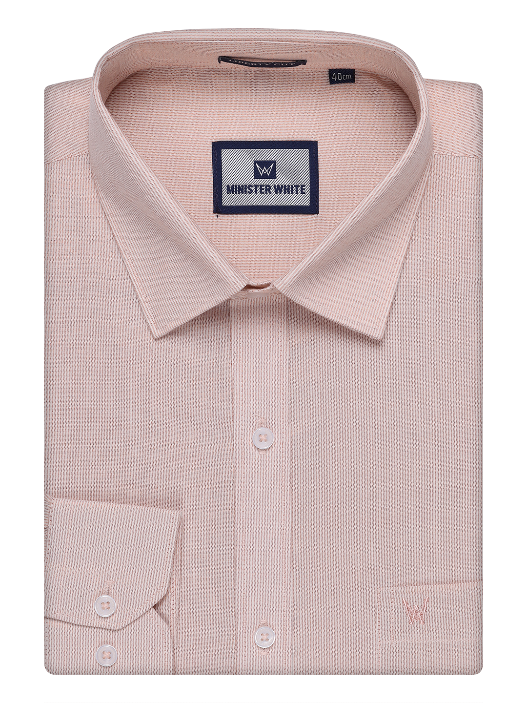 Mens Copper Tissue Stripe Shirt By Minister White