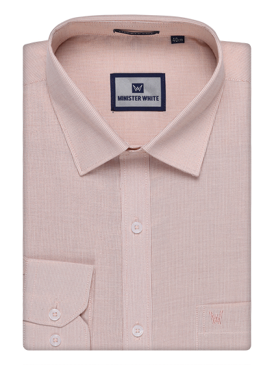 Mens Copper Tissue Stripe Shirt By Minister White