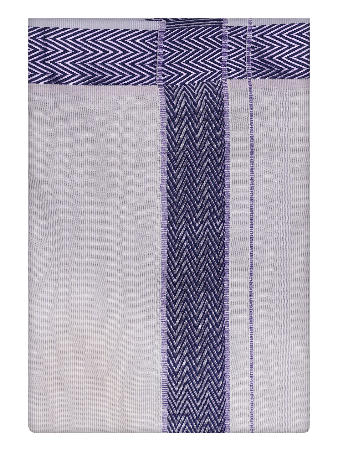 Mens Tissue Lavender Color Jacquard Border Dhoti by Minister White