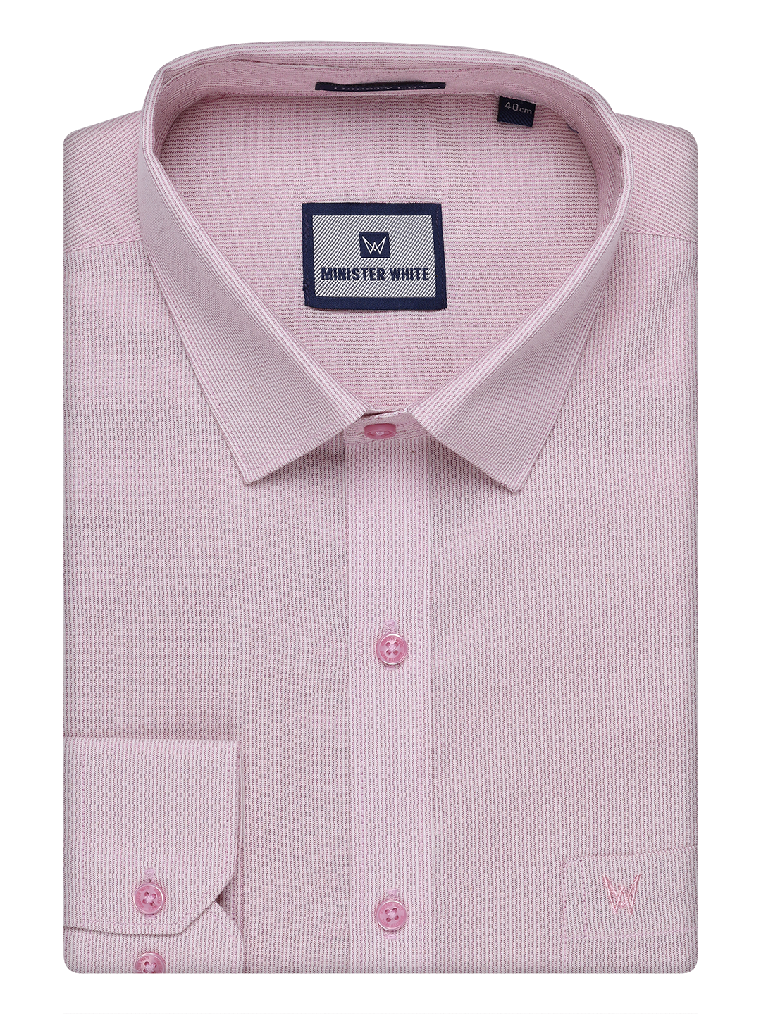 Mens Rose Color Tissue Shirt by Minister White