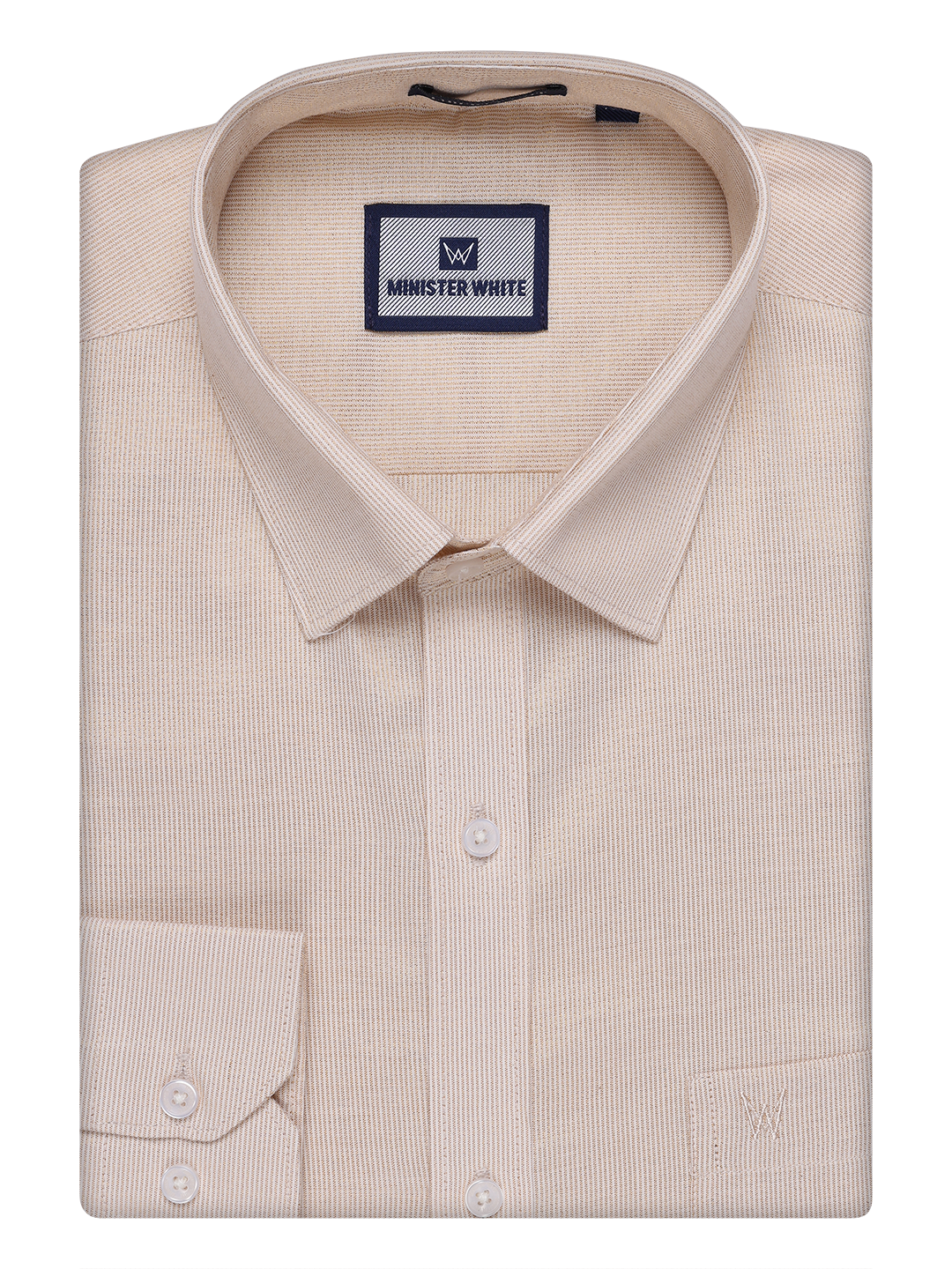 Mens Gold Tissue Stripe Shirt By Minister White