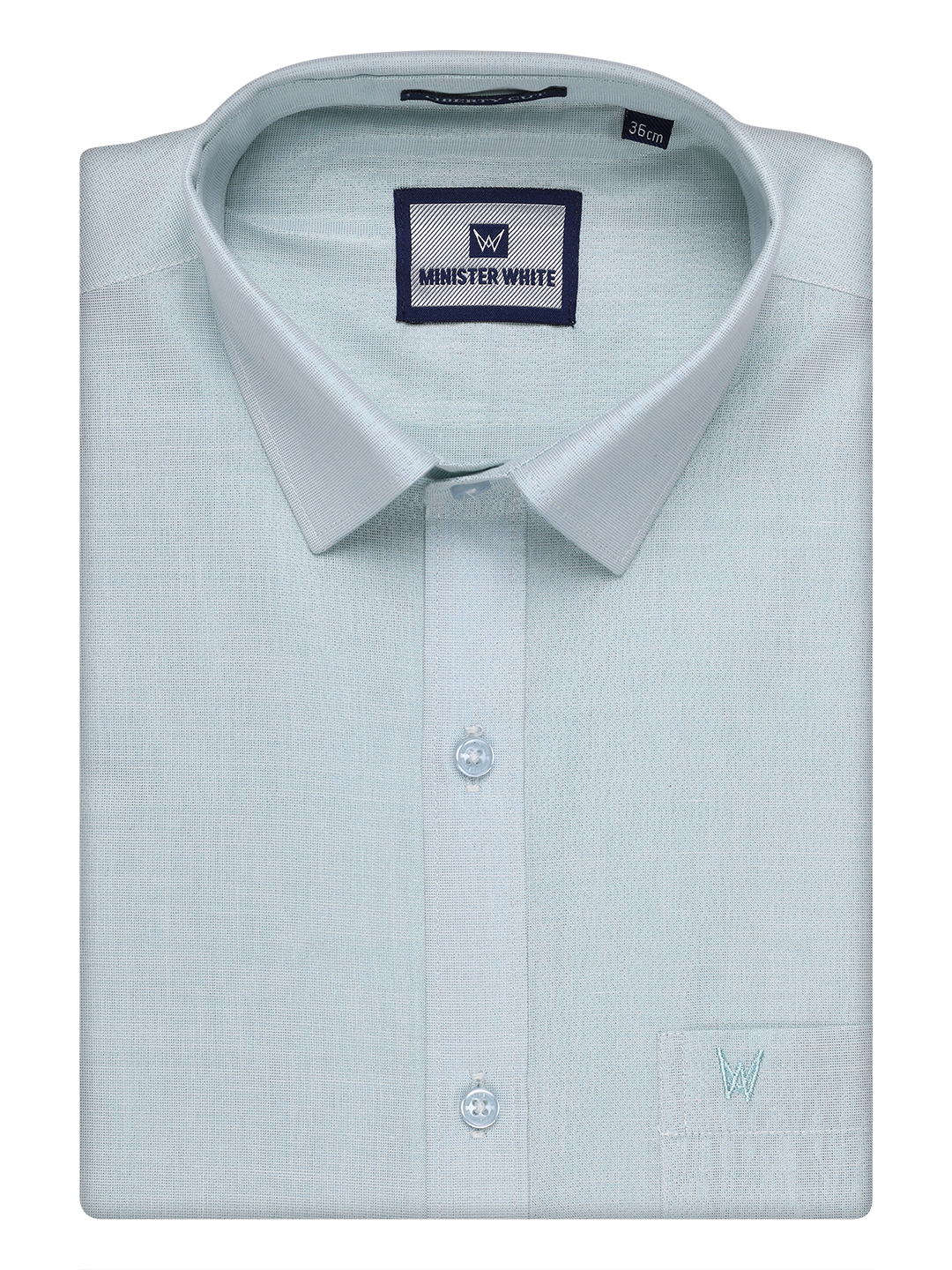 Mens Tissue Mint Blue Color Shirt by Minister White