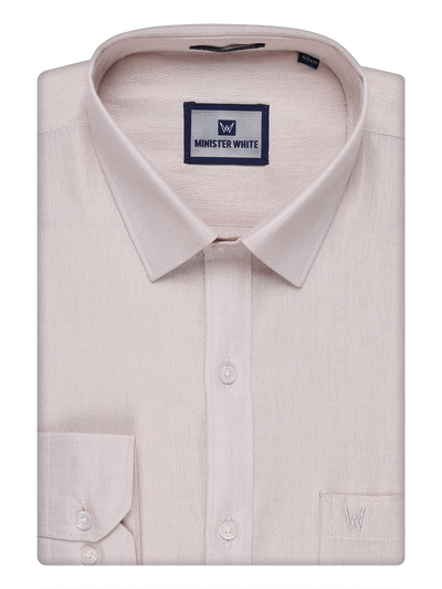 Mens Tissue Almond Color Shirt by Minister White