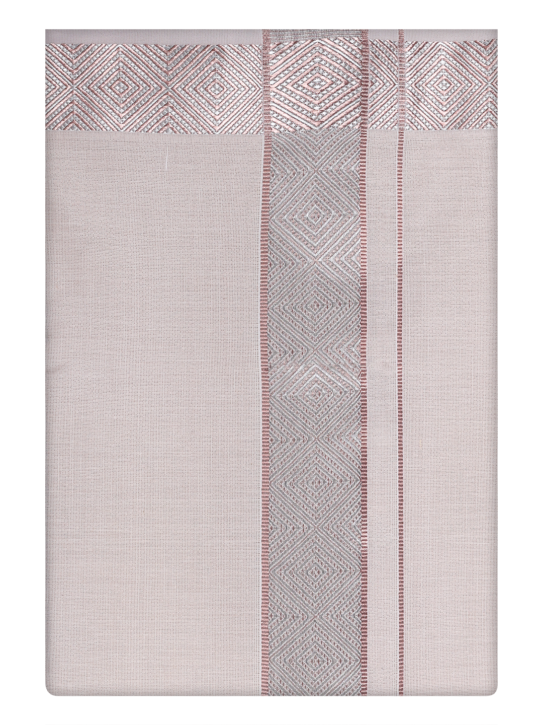 Mens Tissue Almond Dhoti with Intricate Jacquard Border by Minister White