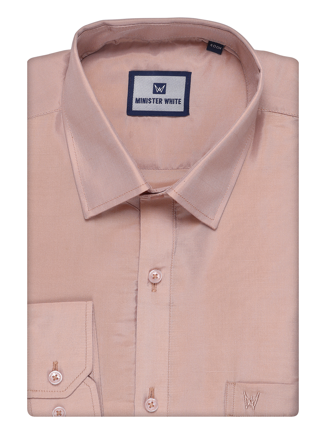Mens Art Silk Light Copper Full Sleeves Shirt by Minister White