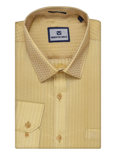 Mens Art Silk Mango Full Sleeves Shirt by Minister White