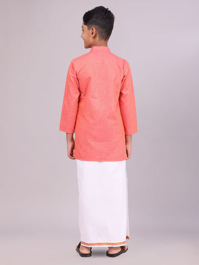 Kids Kurta Dhoti Set Combo back pose