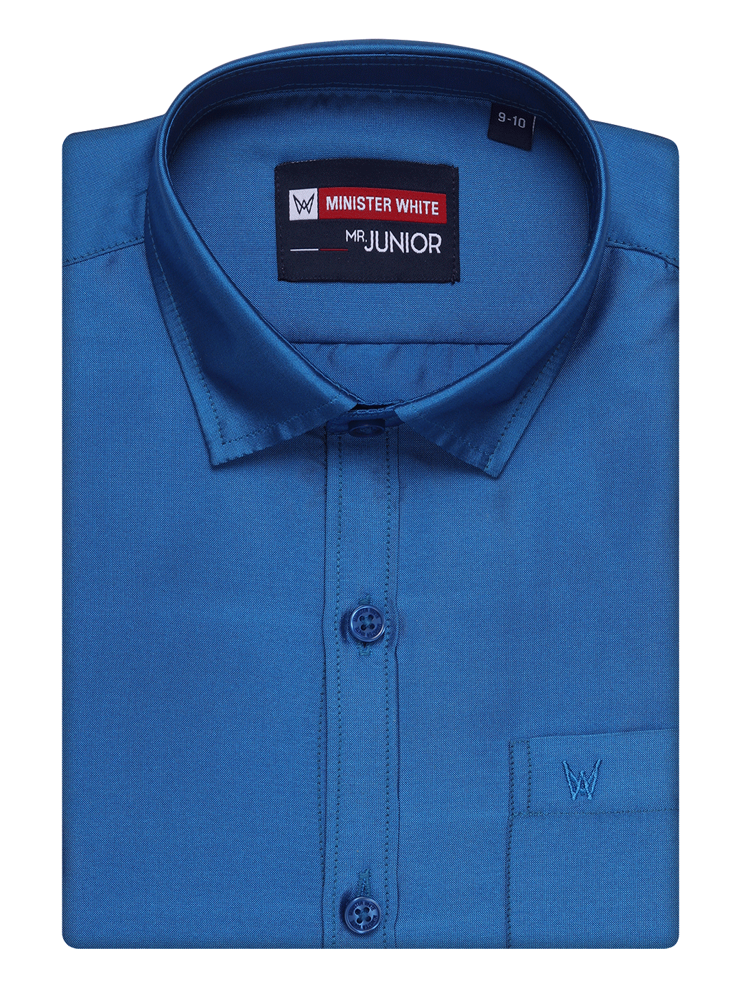 Boys Dupion Satin Blue Colour Half Sleeves Shirt Happy Boy by Minister White