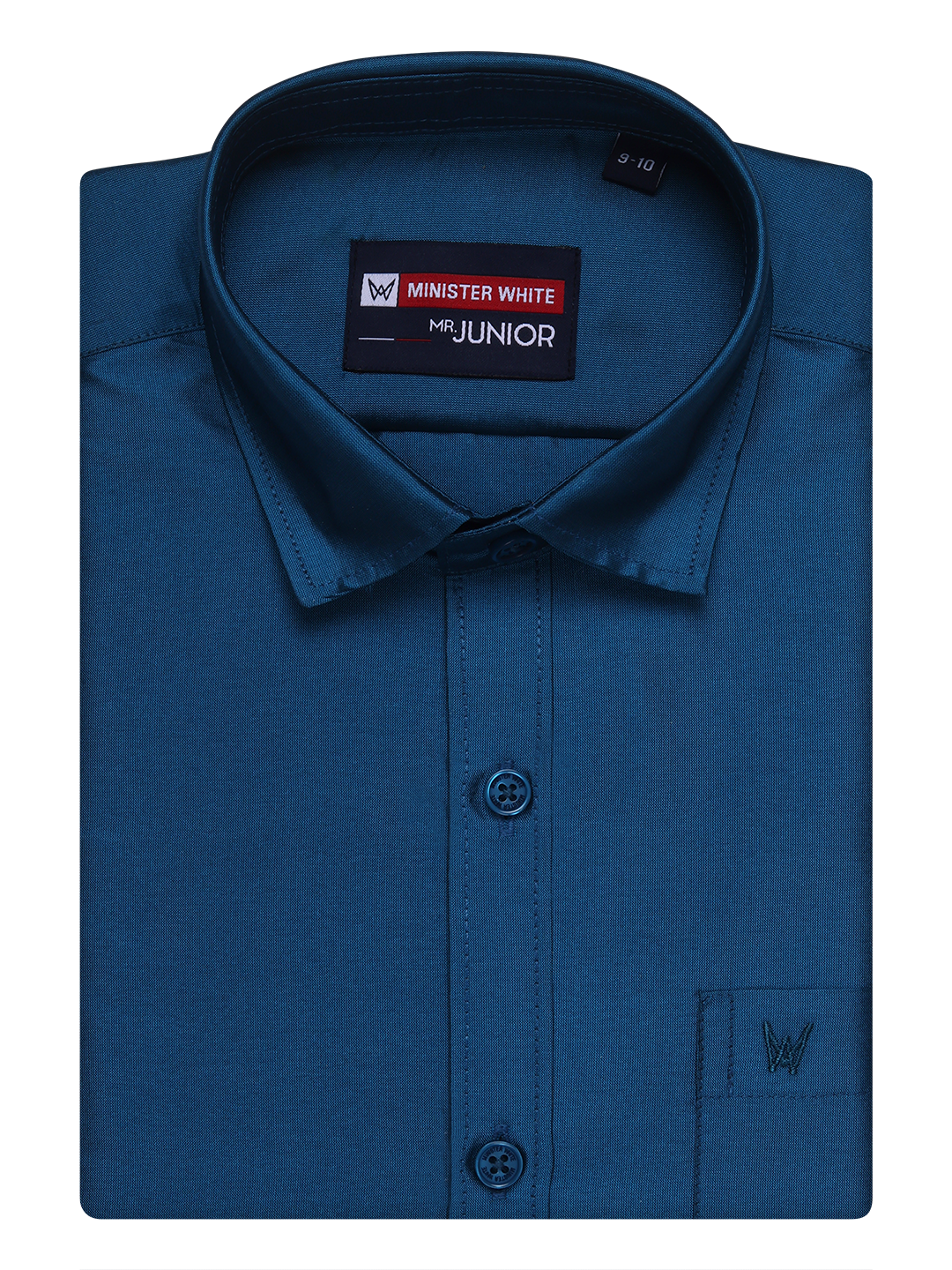 Boys Dupion Satin Dark Blue Colour Half Sleeves Shirt Happy Boy by Minister White
