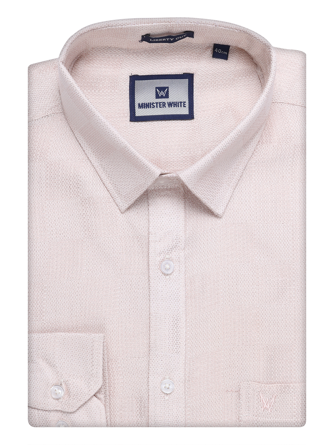 Mens Almond Tissue Jacquard Shirt by Minister White