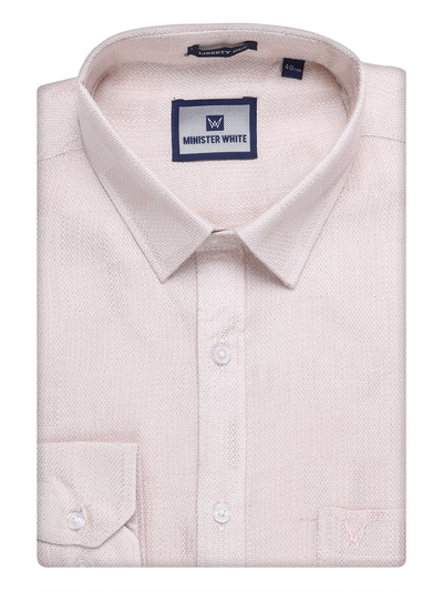 Mens Almond Tissue Jacquard Shirt by Minister White