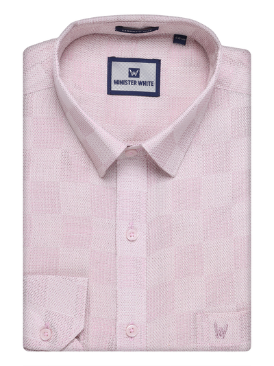 Mens Rose Tissue Jacquard Shirt by Minister White