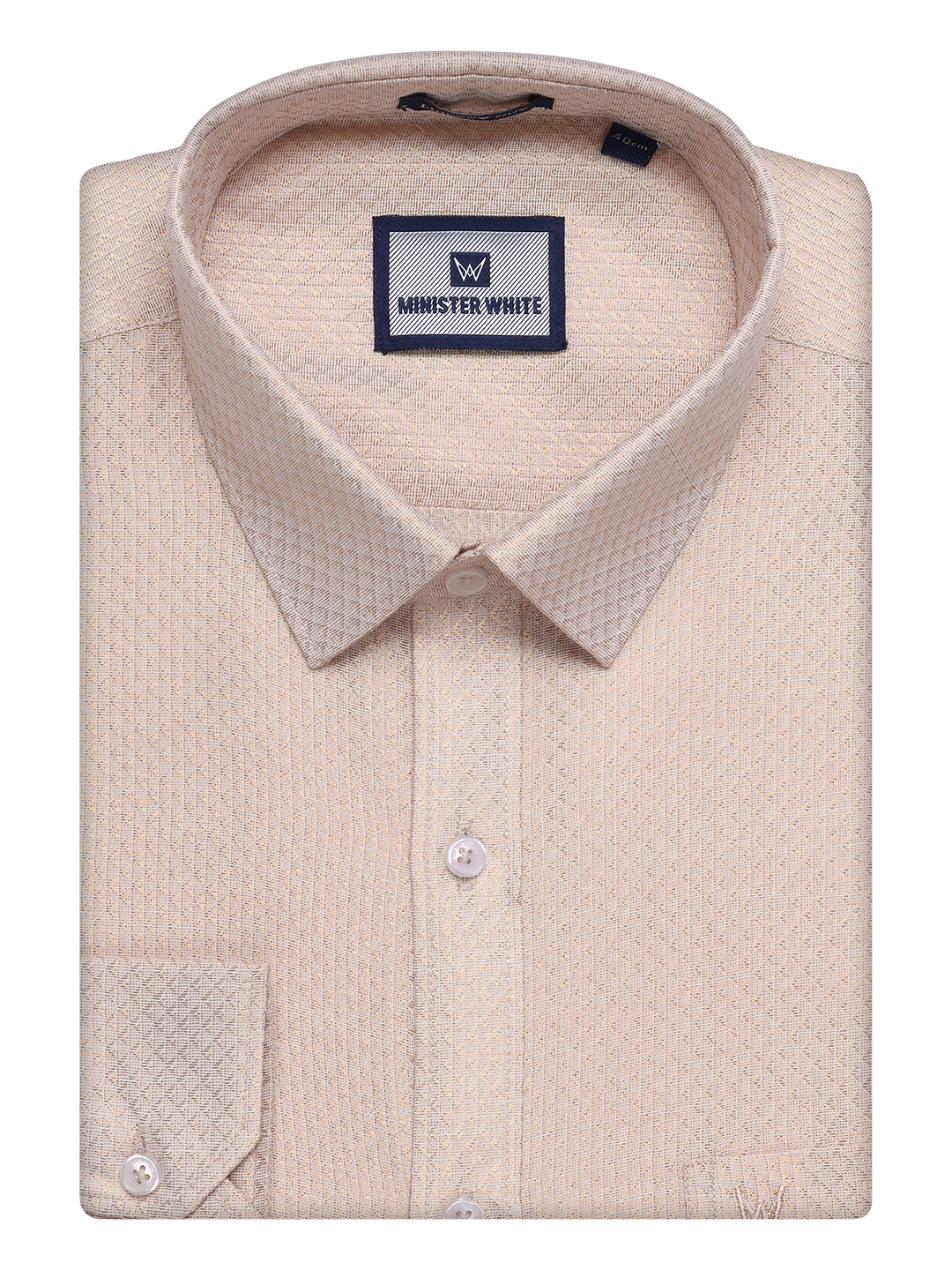 Mens Gold Tissue Jacquard Shirt by Minister White