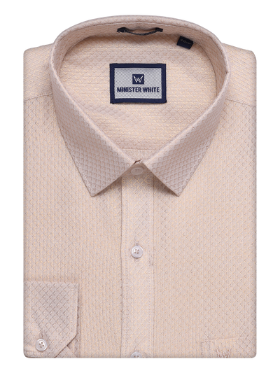 Mens Gold Tissue Jacquard Shirt by Minister White
