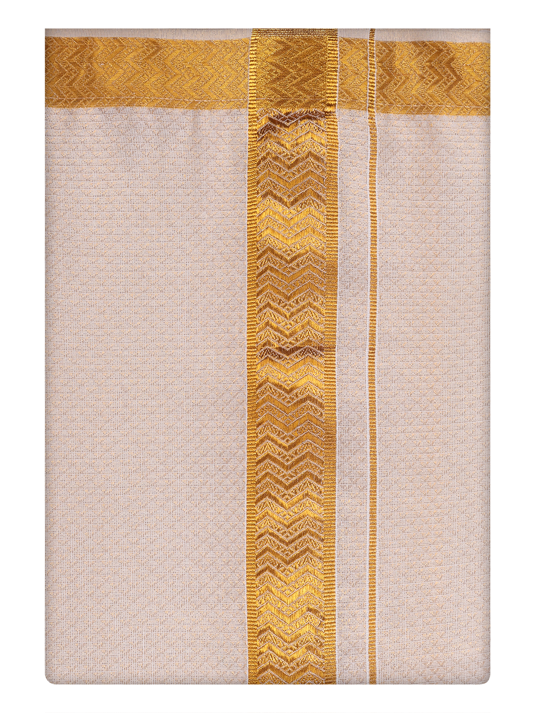 Mens Gold Tissue Jacquard Dhoti by Minister White
