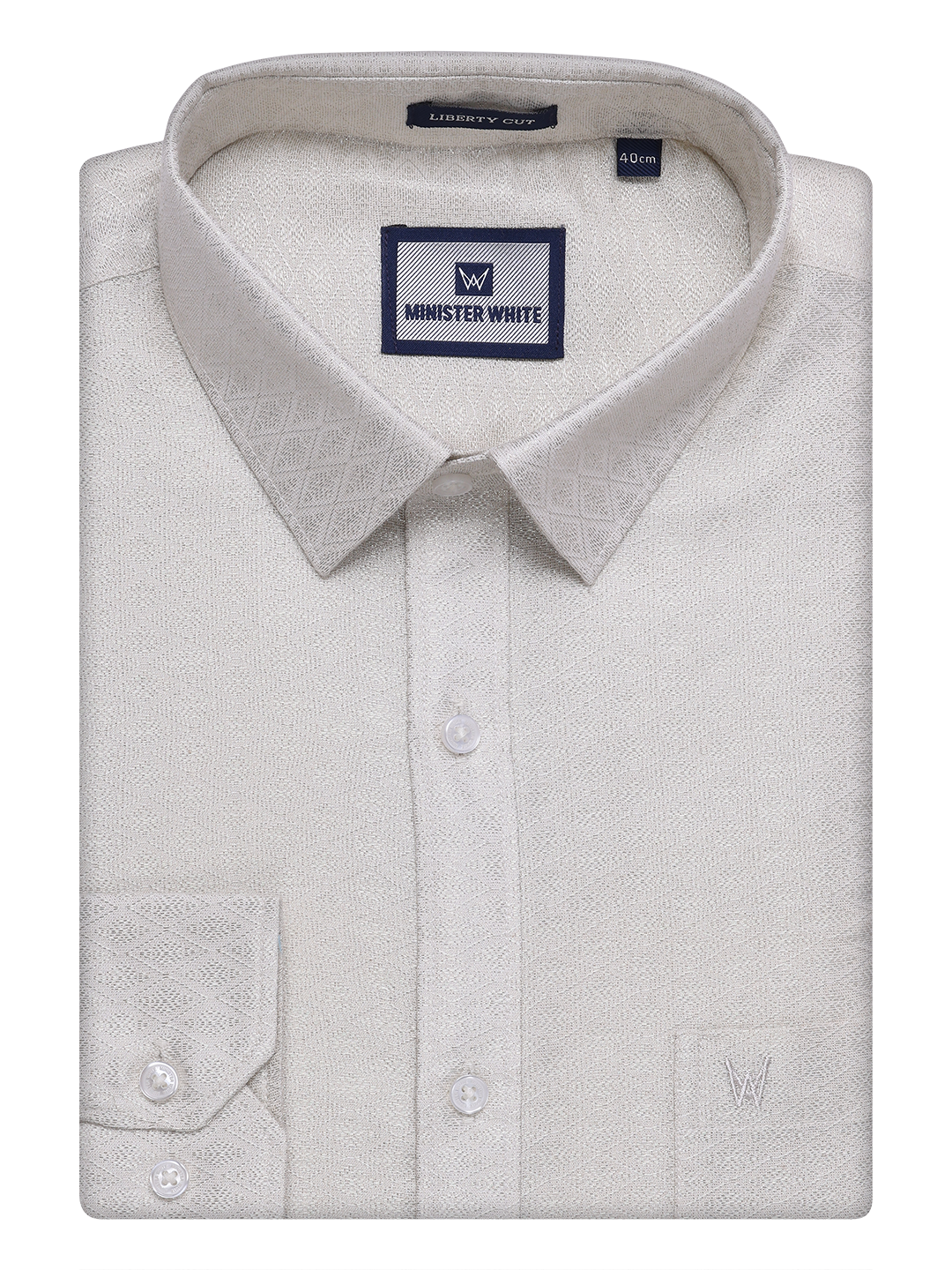 Mens Silver Tissue Jacquard Shirt by Minister White