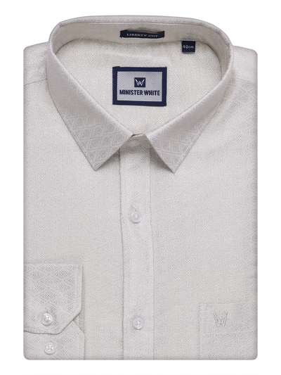 Mens Silver Tissue Jacquard Shirt by Minister White