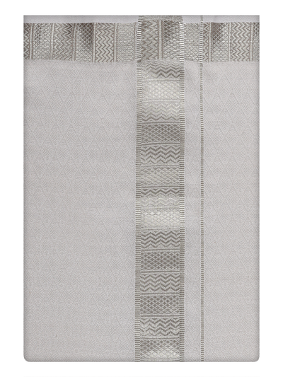 Mens Silver Tissue Dhoti by Minister White