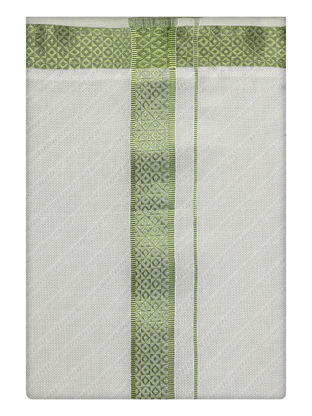 Mens Leaf Green Tissue Dhoti by Minister White