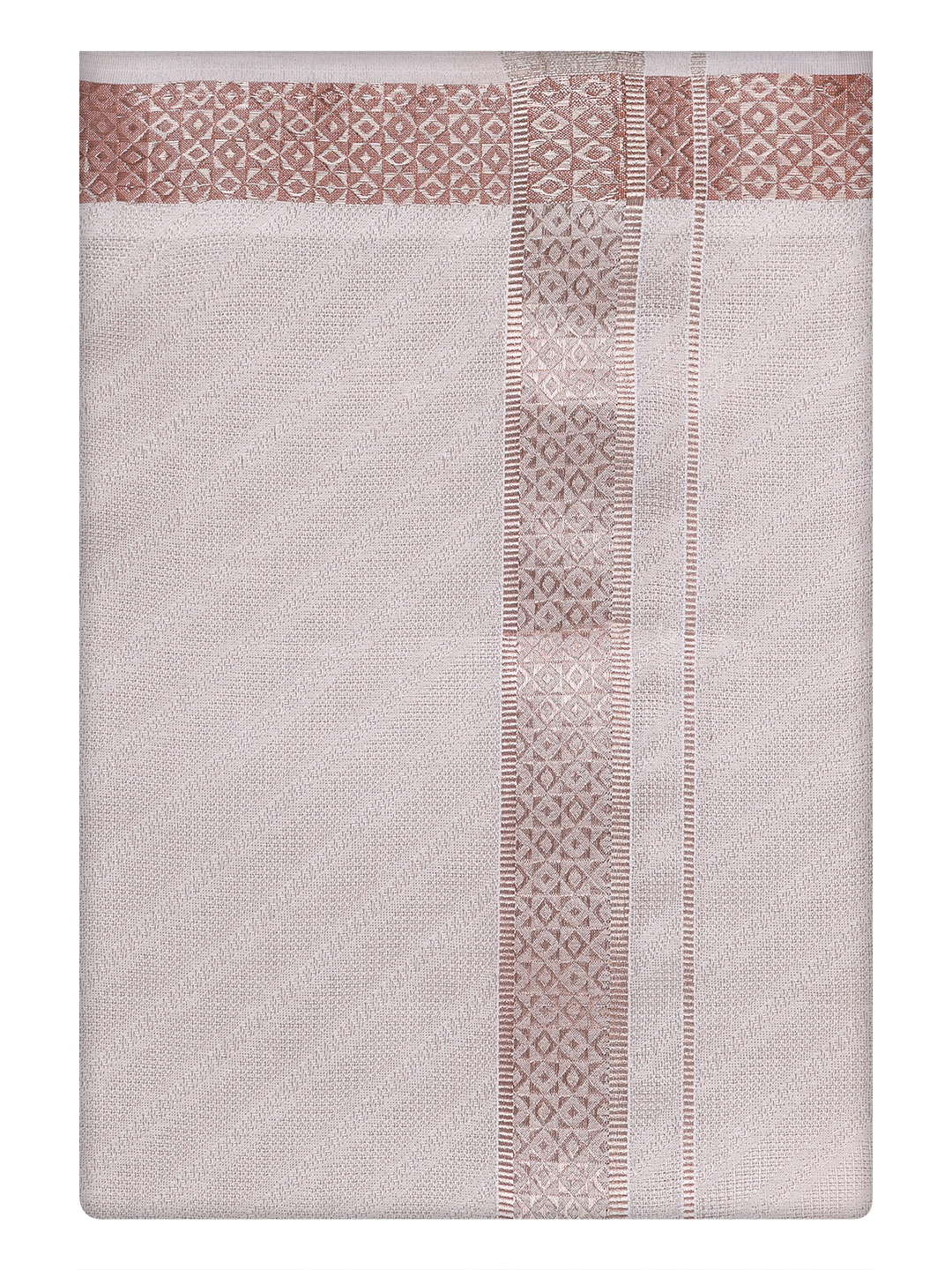 Mens Light Copper Tissue Dhoti by Minister White