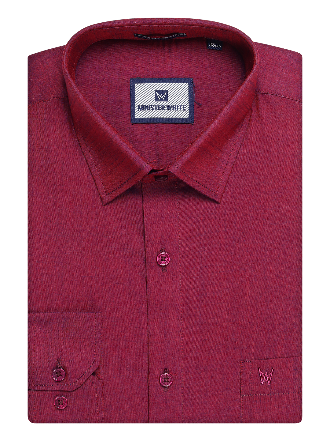 Mens Cotton Medium Wine Color Shirt by Minister White