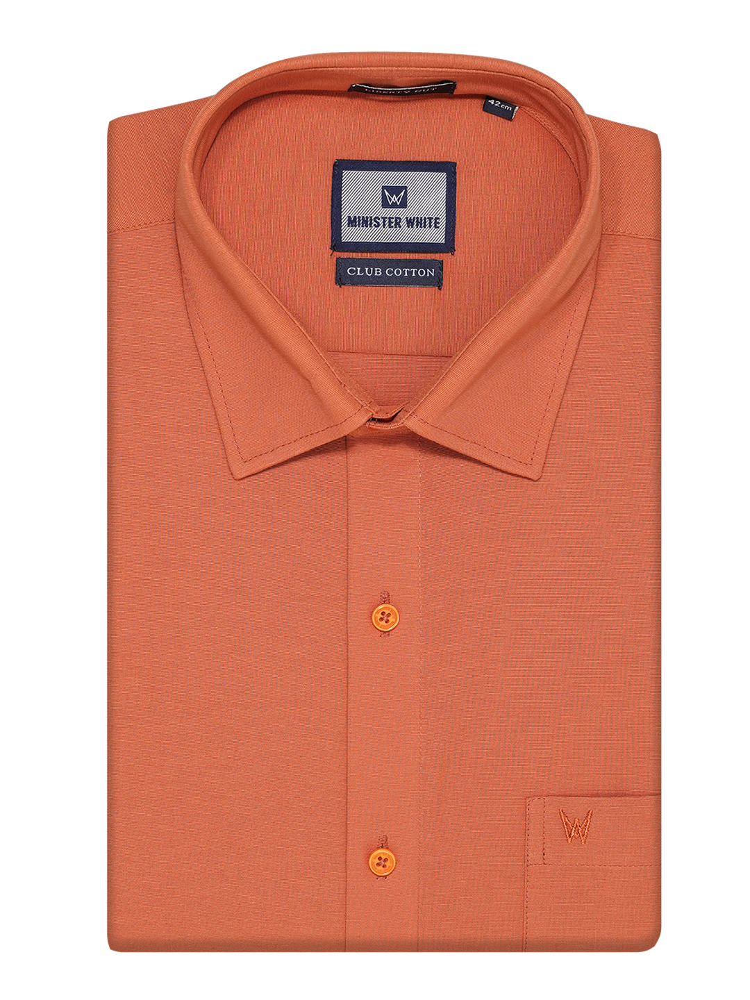 Dark Orange Club Cotton Shirt. Liberty Cut_SH13