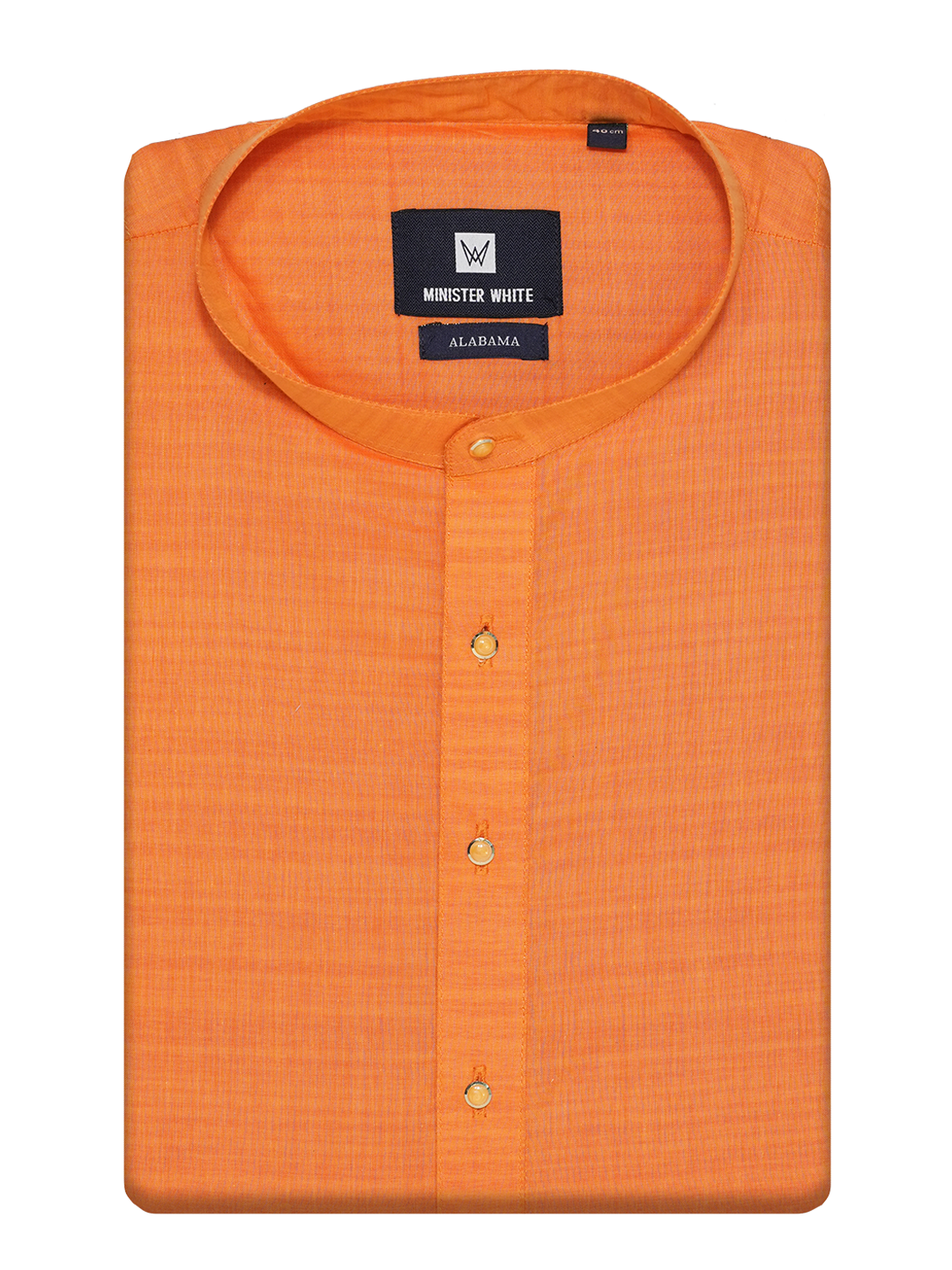 Mens Cotton Orange Colour Full Sleeves Kurta Alabama by Minister White