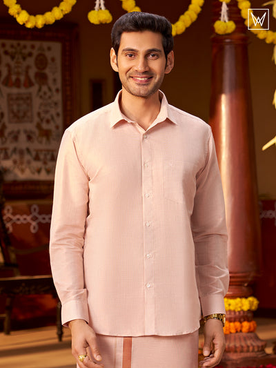 Mens Copper Colour Tissue Shirt Lavish by Minister White