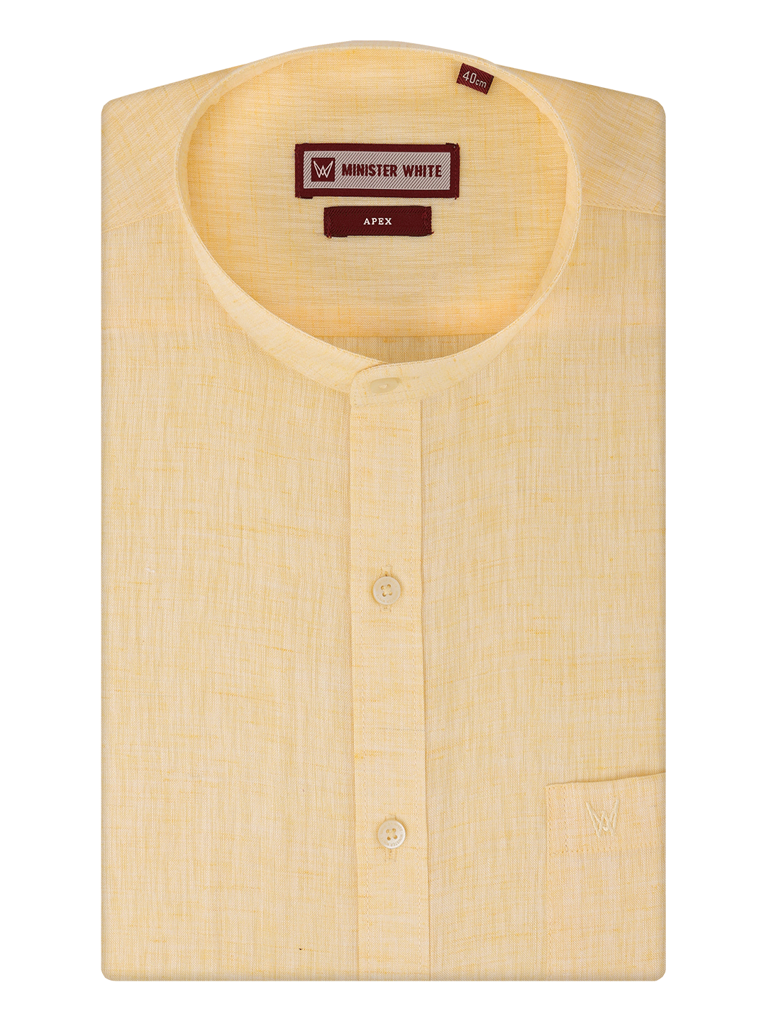 Men's Yellow Color Chinese Collar Regular Fit Shirt Apex