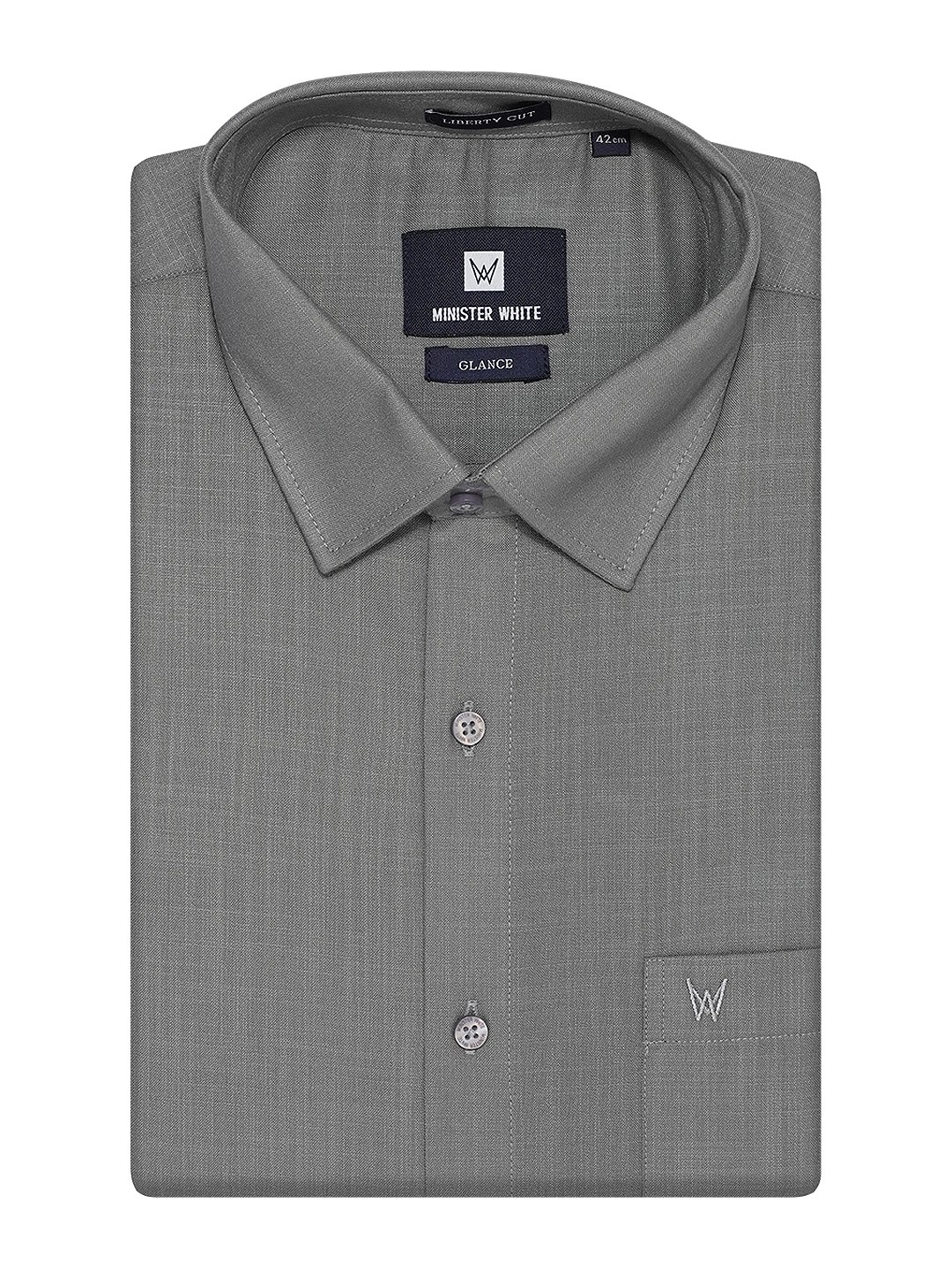 Mens Cotton Grey Colour Regular Fit Shirt Glance by Minister White
