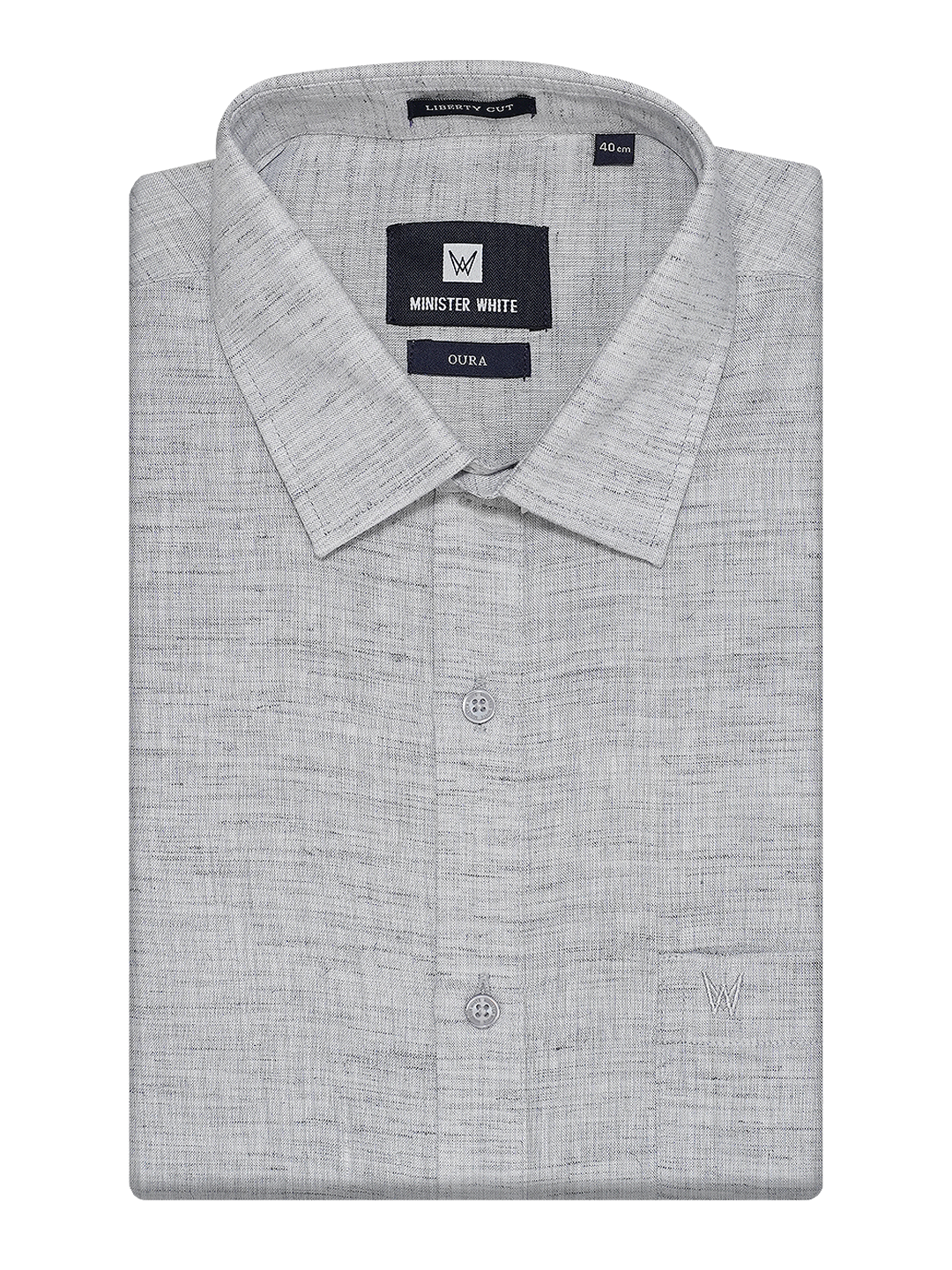 Mens Cotton Steel Colour Regular Fit Shirt Oura by Minister White