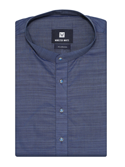 Mens Cotton Navy Colour Full Sleeves Kurta Alabama by Minister White
