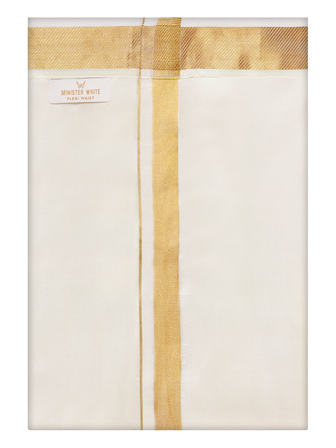 Mens 70k Gold Jari Border Flexi Dhoti Finesse