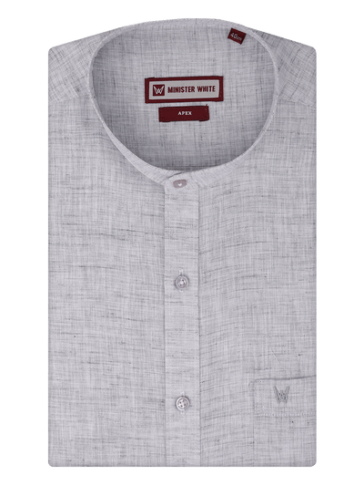 Men's Ash Color Chinese Collar Regular Fit Shirt Apex