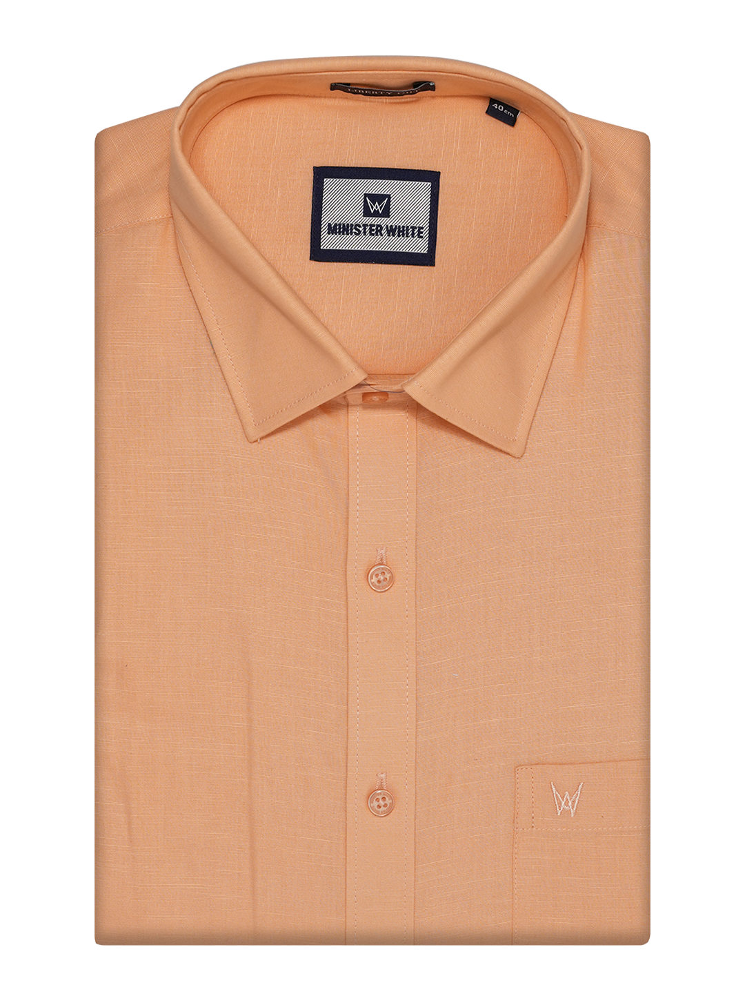 Mens Cotton Linen Regular Fit Peach Colour Shirt Azuro Linen by Minister White
