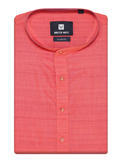 Mens Cotton Red Colour Full Sleeves Kurta Alabama by Minister White
