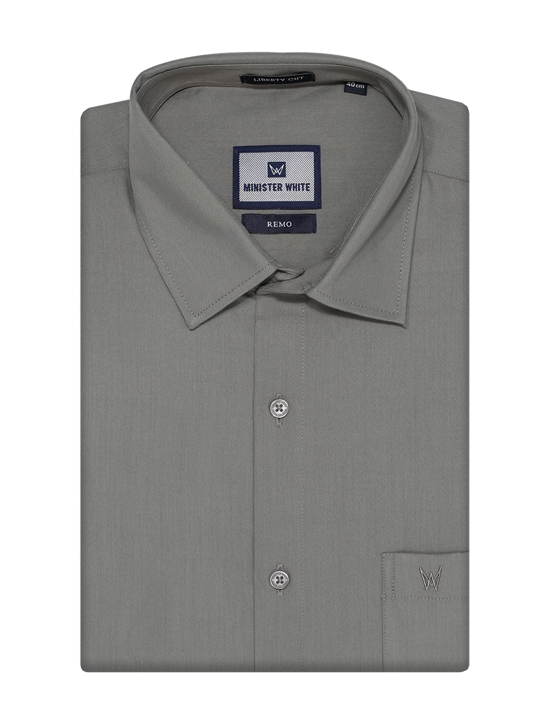 Mens Cotton Regular Fit Cement Colour Shirt Remo by Minister White