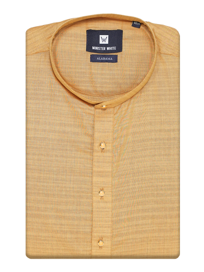Mens Cotton Sand Colour Full Sleeves Kurta Alabama by Minister White