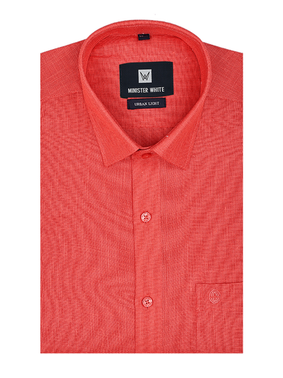 Mens Cotton Regular Fit Red Colour Shirt Urban Light by Minister White