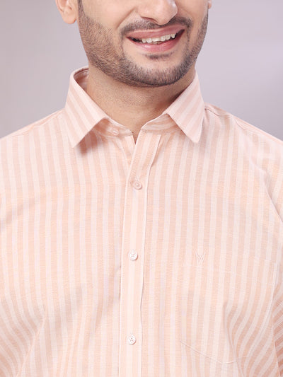 Men's Tissue Stripes Copper Shirt Carter close view