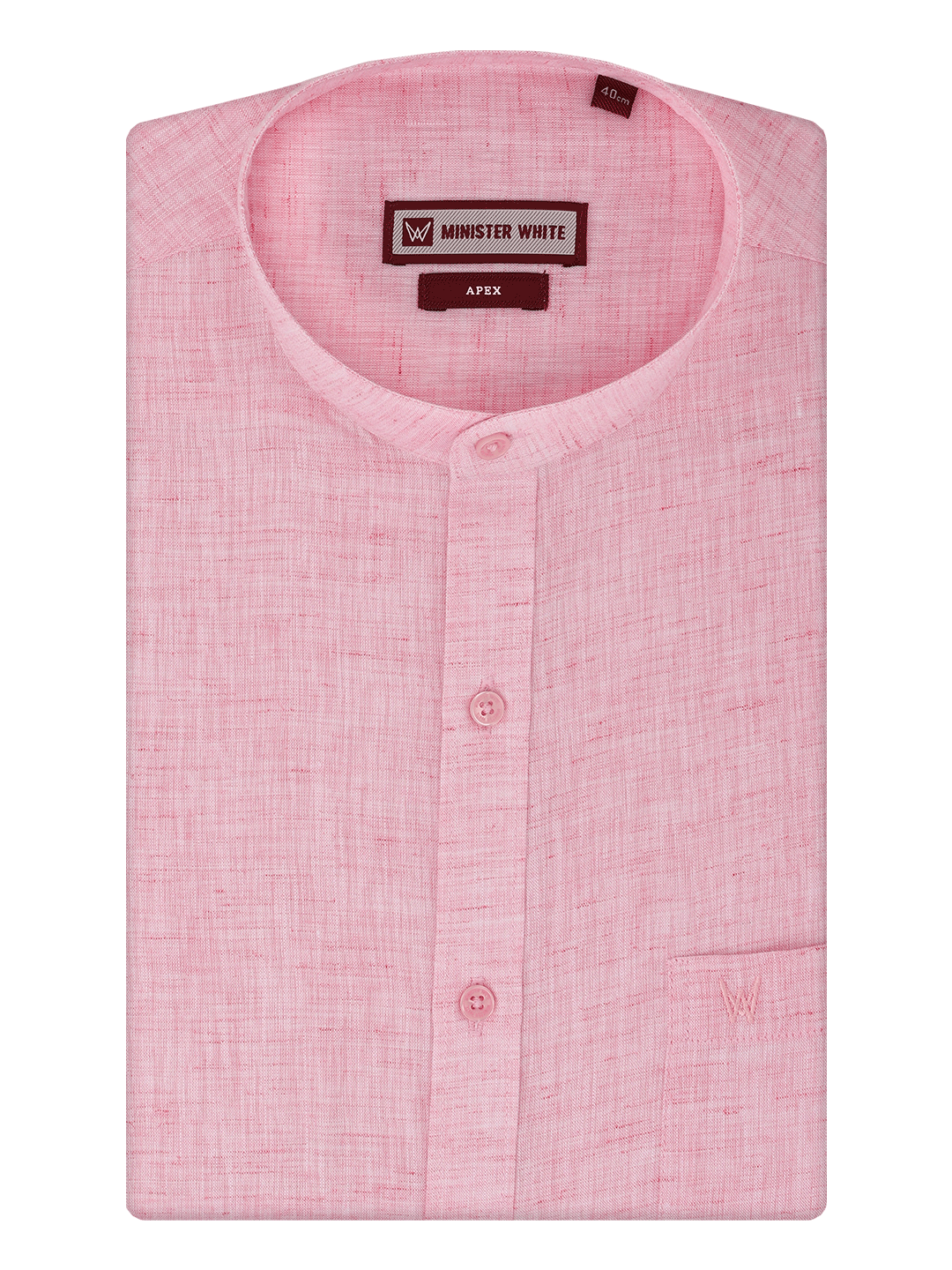 Men's Pink Color Chinese Collar Regular Fit Shirt Apex