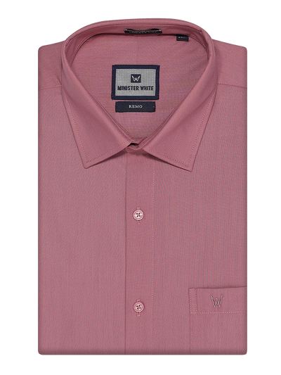 Mens Cotton Regular Fit Pink Colour Shirt Remo by Minister White