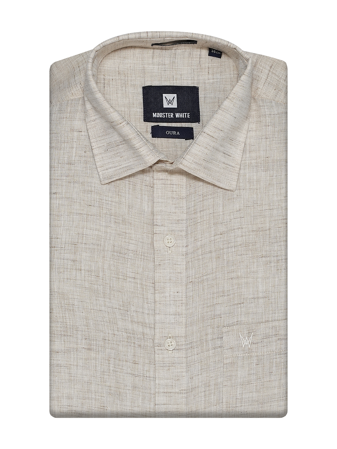 Mens Cotton Beige Colour Regular Fit Shirt Oura by Minister White