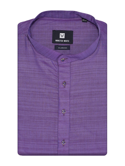 Mens Cotton Lavender Colour Full Sleeves Kurta Alabama by Minister White