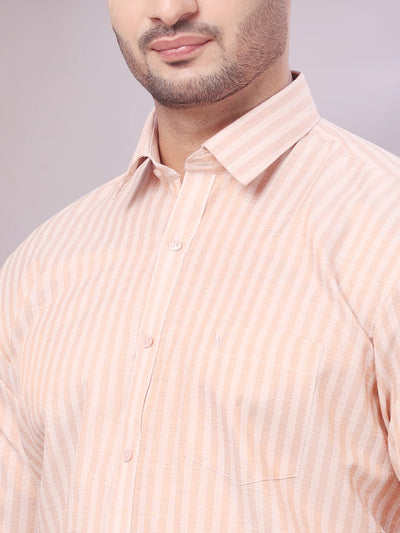 Men's Tissue Stripes Copper Shirt Carter close view