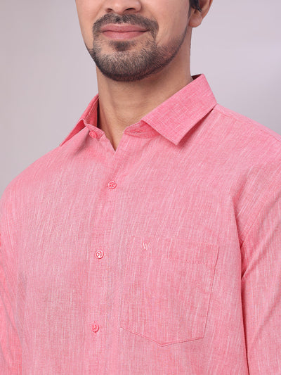 Pink Colour Cotton Shirt close view