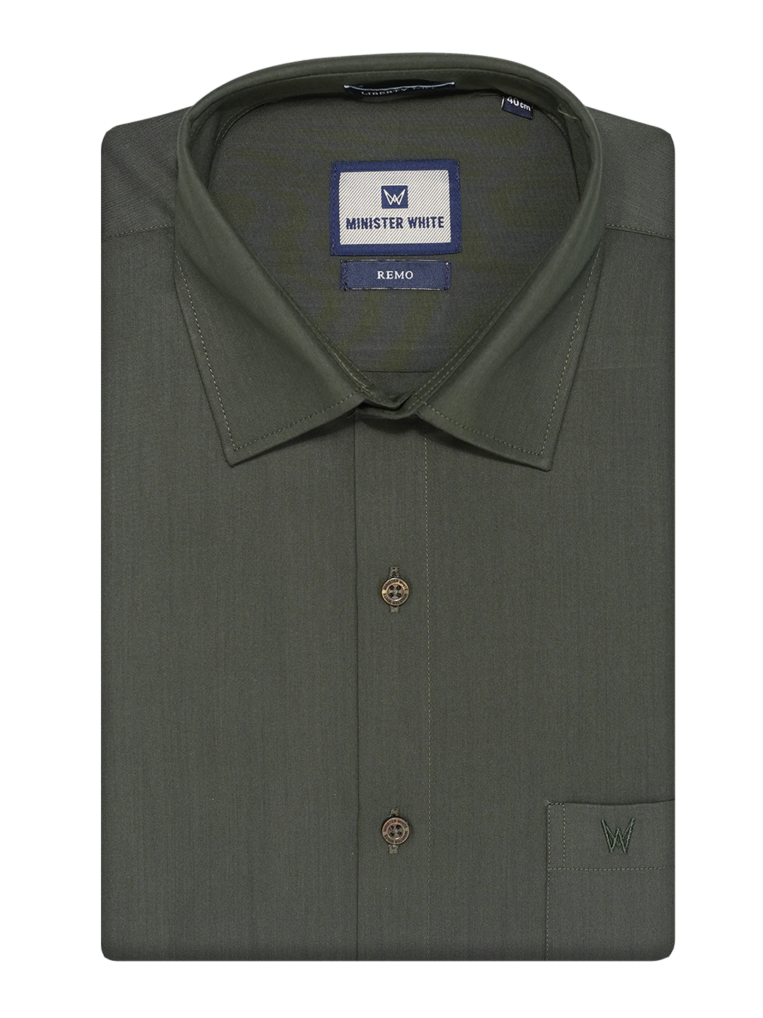 Mens Cotton Regular Fit Green Colour Shirt Remo by Minister White