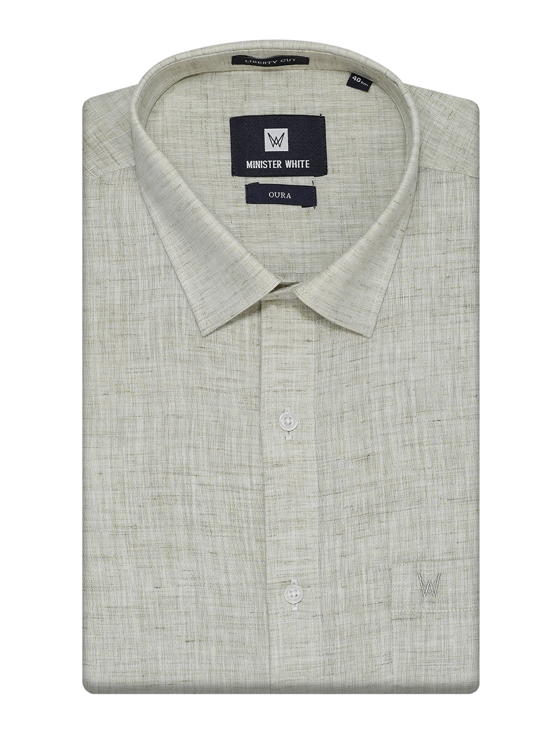 Mens Cotton Sap Colour Regular Fit Shirt Oura by Minister White