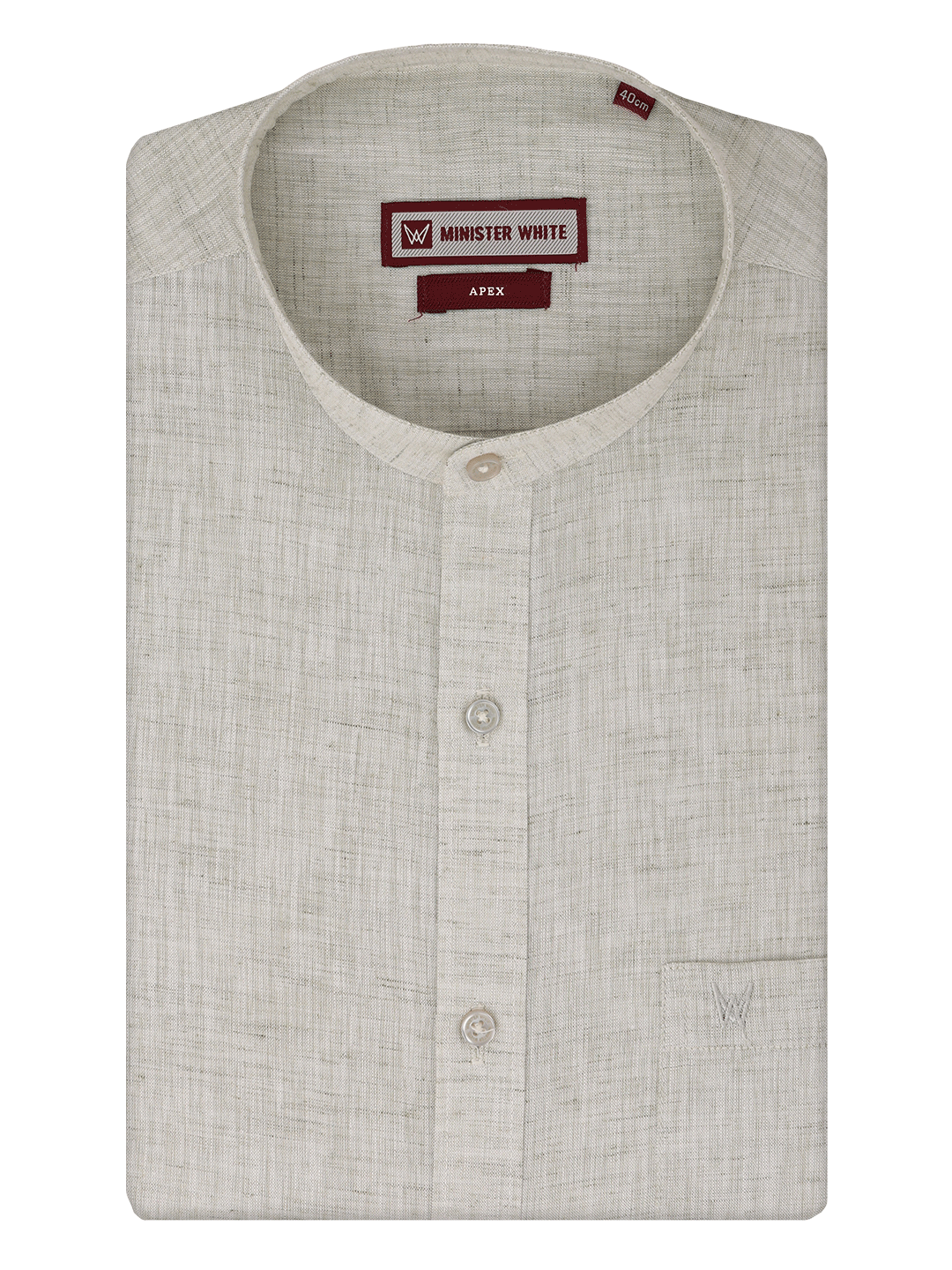 Men's Olive Green Color Chinese Collar Regular Fit Shirt Apex