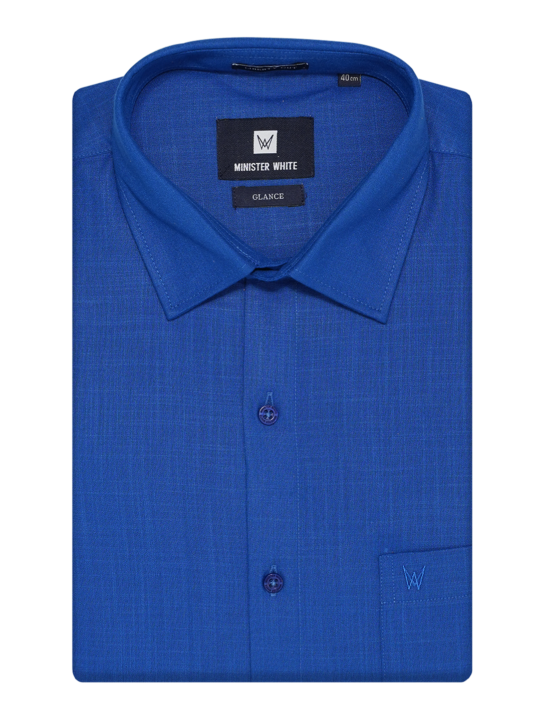 Mens Cotton Blue Colour Regular Fit Shirt Glance by Minister White